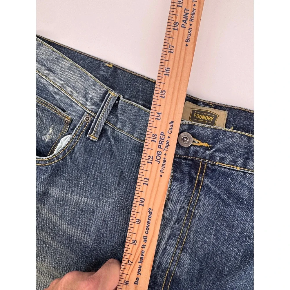 Vintage  Foundry Supply Co Mens‎ Jeans 44x30 Blue Whiskering Fade Straight Leg
